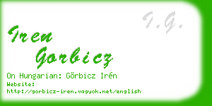 iren gorbicz business card